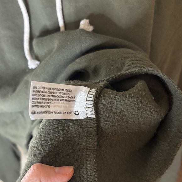 Wild Fable Olive Green Cropped Hoodie - Picture 3 of 4